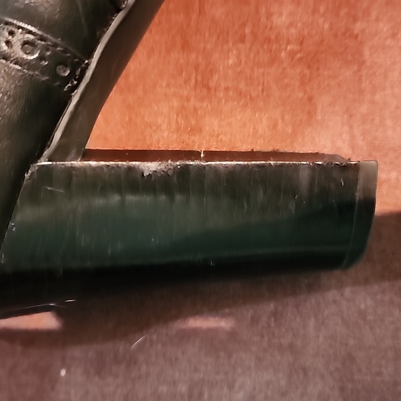 Franco Sarto Black Chunky Heeled Lace-up Genuine Leather Pumps US 9.5 - Picture 5 of 14